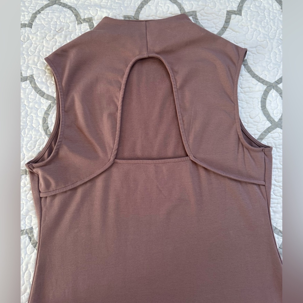 Madden NYC Mauve Jersey High Neck Bodycon Mini Dress Women’s size XL - Picture 7 of 10